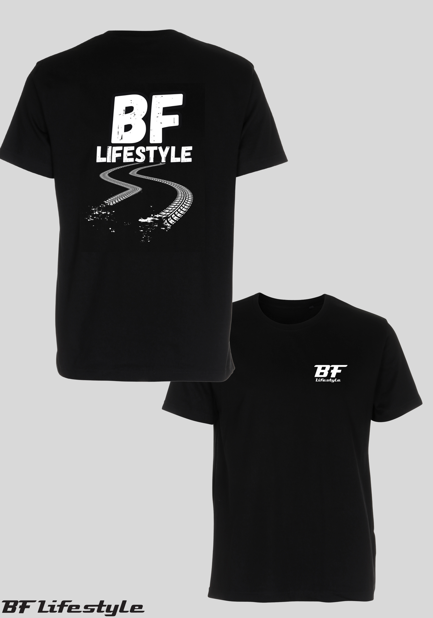 T-Shirt Sort - BF Lifestyle Ryg logo